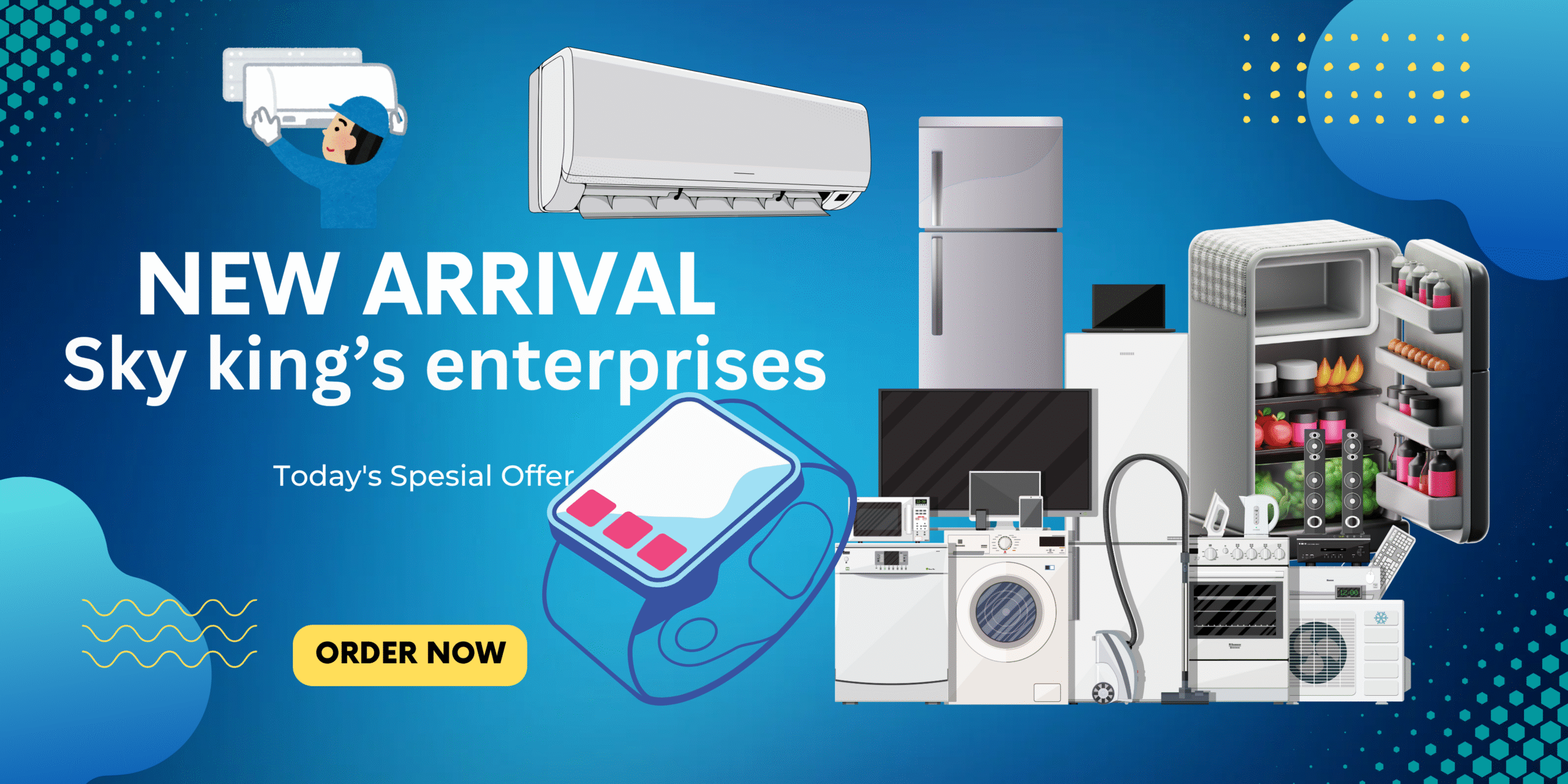 blue gradient electronic sale promotion banner